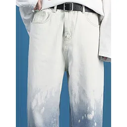 StyleCast x Revolte Men Cotton Mid-Rise Straight Fit Light Fade Bleached Jeans image 4