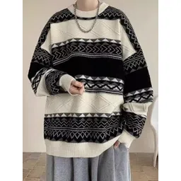 StyleCast x Revolte Men Fair Isle Printed Longline Pullover-picture-22
