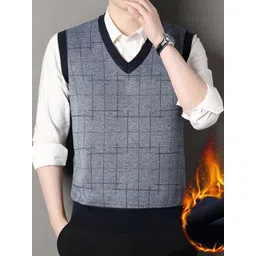 StyleCast x Revolte Men Geometric Printed V-Neck Sweater Vest image 1