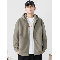 StyleCast x Revolte Men Hooded Solid Cotton Casual Bomber Jacket-picture-15