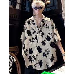 StyleCast x Revolte Men Oversized Fit Cuban Collar Floral Printed Casual Shirt-picture-21