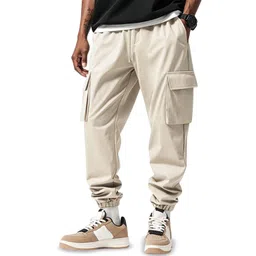 StyleCast x Revolte Men Regular Fit Mid-Rise Cargo Joggers Trousers-image-18