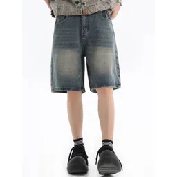 StyleCast x Revolte Men Regular Fit Mid-Rise Washed Shorts-image-12