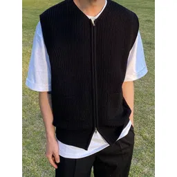 StyleCast x Revolte Men Ribbed V Neck Sweater Vest-picture-30