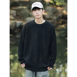 StyleCast x Revolte Men Round Neck Long Sleeves Longline Pullover Sweaters image 1