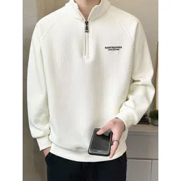 StyleCast x Revolte Men Self Design Half Zipper Pullover Sweatshirt-picture-14
