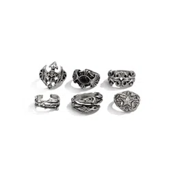 StyleCast x Revolte Men Set Of 6 Silver-Plated Finger Rings-picture-30