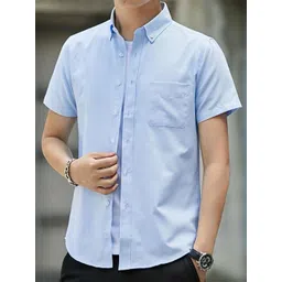 StyleCast x Revolte Men Solid Button-Down Collar Cotton Casual Shirt-picture-41