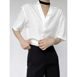 StyleCast x Revolte Men Solid Collarless Cotton Casual Shirt-picture-25