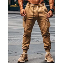 StyleCast x Revolte Men Solid Loose Fit Easy Wash Pleated Joggers-picture-32