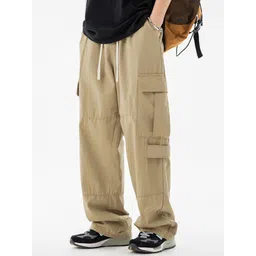 StyleCast x Revolte Men Solid Mid-Rise Easy Wash Cargos Trousers-picture-35