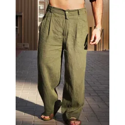 StyleCast x Revolte Men Solid Mid-Rise Regular Trousers-picture-11