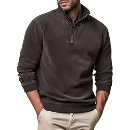 StyleCast x Revolte Men Solid Mock Collar Sweatshirt-picture-22
