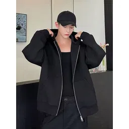 StyleCast x Revolte Men Solid Oversized Hooded Sweatshirt-picture-22