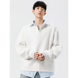 StyleCast x Revolte Men Solid Shirt Collar Sweatshirt-picture-19