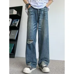 StyleCast x Revolte Men Straight Fit Mildly Distressed Light Fade Jeans-picture-41