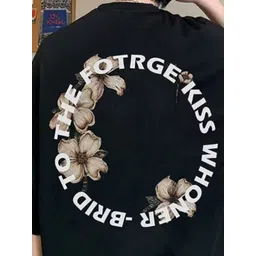 StyleCast x Revolte Men Typography Printed Raw Edge Boxy T-shirt image 3