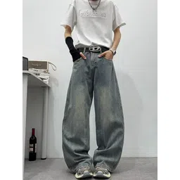 StyleCast x Revolte Men Wide Leg Mid-Rise Heavy Fade Cotton Jeans-picture-16