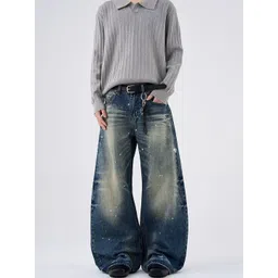 StyleCast x Revolte Men Wide Leg Mid-Rise Light Fade Applique Jeans-picture-16