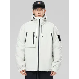 stylecast x revolte Off White Solid Insulator Padded Jacket with Hood-picture-40