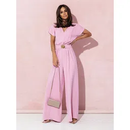 StyleCast x Revolte Pink V-Neck Basic Jumpsuit-picture-19