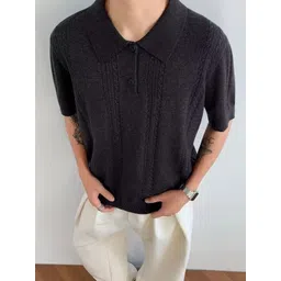 StyleCast x Revolte Self Design Polo Collar Sweaters-picture-19