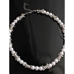 StyleCast x Revolte Silver-Plated Artificial Beaded Minimal Necklace-image-42