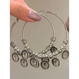 StyleCast x Revolte Silver-Plated Circular Shaped Hoop Earrings-image-8