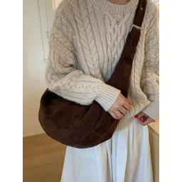 StyleCast x Revolte Structured Suede Half Moon Sling Bag-picture-17