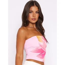 stylecast x revolte StyleCast x RevolteWomen Floral Print Off-Shoulder Tube Crop Top-picture-39