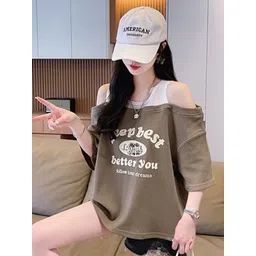 StyleCast x Revolte Typographic Printed Top-image-1