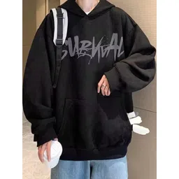 StyleCast x Revolte Typography Printed Hooded Drop-Shoulder Sleeves Oversized Sweatshirt-image-24