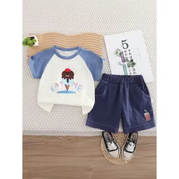 StyleCast x Revolte Unisex Kids Printed Pure Cotton T-shirt With Shorts-picture-13