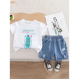 StyleCast x Revolte Unisex Kids Printed Round Neck Pure Cotton T-shirt with Shorts-picture-16