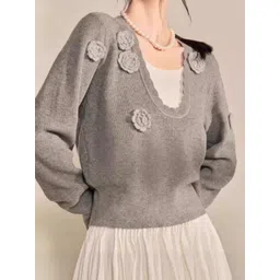 StyleCast x Revolte Women Cable Knit Applique Pullover-picture-15