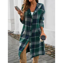StyleCast x Revolte Women Checked Longline Tailored Jacket-picture-22