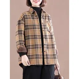 StyleCast x Revolte Women Checked Longline Tailored Jacket-picture-24