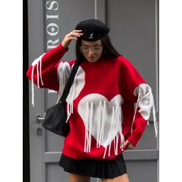 StyleCast x Revolte Women Colourblocked Round Neck Oversized Cotton Sweatshirt-picture-25