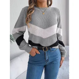 StyleCast x Revolte Women Colourblocked Round Neck Pullover-picture-16