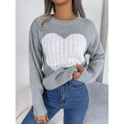 StyleCast x Revolte Women Colourblocked Round Neck Pullover Sweater image 1