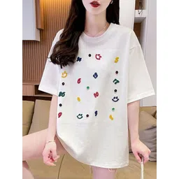 StyleCast x Revolte Women Conversational Print Round Neck Cotton Top-picture-13