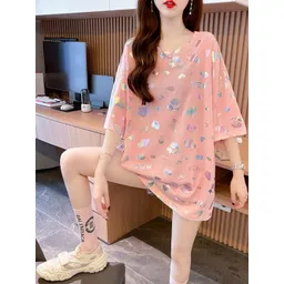 StyleCast x Revolte Women Conversational Printed Drop-Shoulder Sleeves Raw Edge T-shirt-picture-10