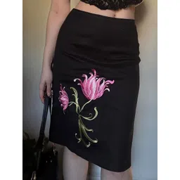 StyleCast x Revolte Women Floral Embroidered Straight Knee Length Skirt-picture-23