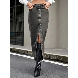 StyleCast x Revolte Women Front-Slit A-Line Maxi Skirt-picture-17