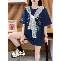 StyleCast x Revolte Women Graphic Printed Round Neck Cotton Oversized T-shirt-picture-35