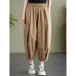StyleCast x Revolte Women Loose Fit Solid Mid-Rise Pleated Trousers-picture-14