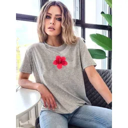 StyleCast x Revolte Women Printed Raw Edge Slim Fit T-shirt-picture-12