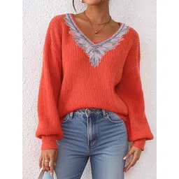 StyleCast x Revolte Women Ribbed V-Neck Long Sleeves Pullover-picture-25