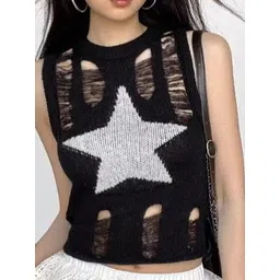 StyleCast x Revolte Women Self Design Crop Top-picture-12