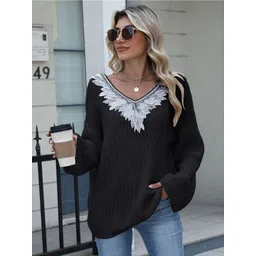 StyleCast x Revolte Women Self Design Round Neck Cable Knit Pullover-picture-22